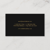 Black Crown Faux Gold Foil Visitekaartje (Achterkant)