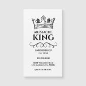 Black Crown King Mustache Barbershop Magneet Kaart (Voorkant)