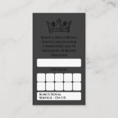 Black Crown King Mustache Barbershop Reward Klantenkaartje (Achterkant)