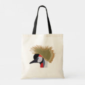 Black Crowned Crane Bird Art Tote Bag (Achterkant)