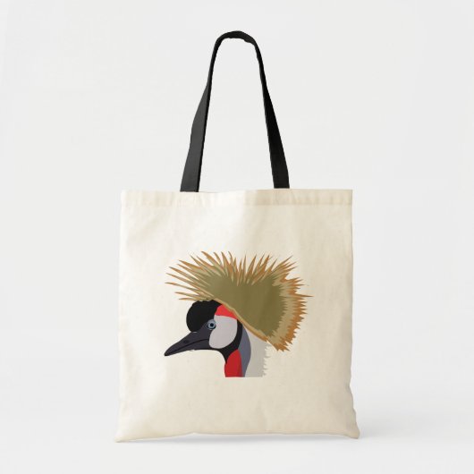 Black Crowned Crane Bird Art Tote Bag (Voorkant)