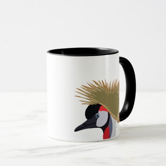 Black Crowned Crane Bird Wildlife Mok (Voorkant rechts)