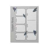 Black Crows Gepersonaliseerde Weekplanner Notitieblok (Linkerzijde)