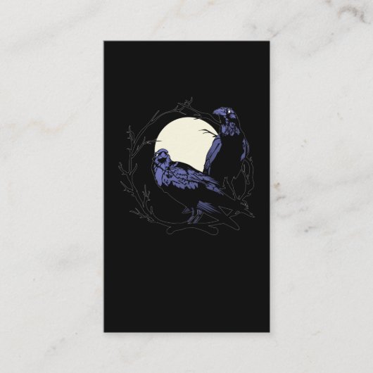 Black Crows Moon Raven Dark Birds Visitekaartje (Voorkant)