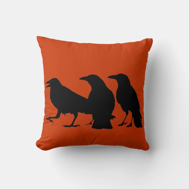 Black Crows Pillow Kussen (Voorkant)