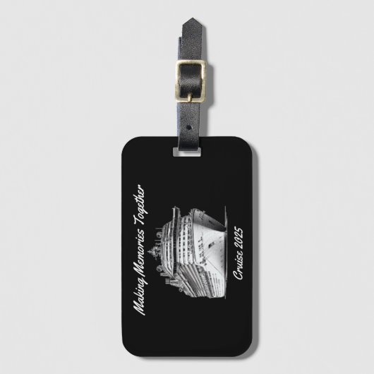 Black Cruise Memories PERSONALISEREN Bagagelabel (Voorkant (verticaal))