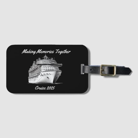Black Cruise Memories PERSONALISEREN Bagagelabel (Voorkant (horizontaal))