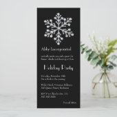 Black Crystal Snowflake Holiday Invitation (corp) Kaart (Staand voorkant)