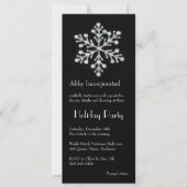 Black Crystal Snowflake Holiday Invitation (corp) Kaart (Voorkant)