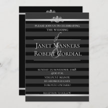 Black Crystal Tuxedo Stripe Formal Elegant Wedding