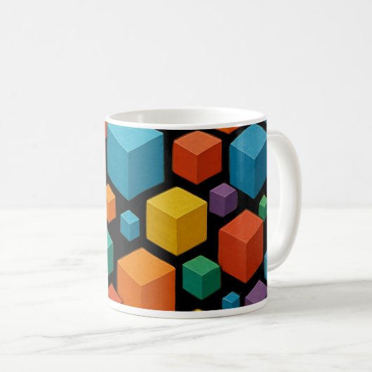 Black cube Mug Koffiemok (Voorkant rechts)