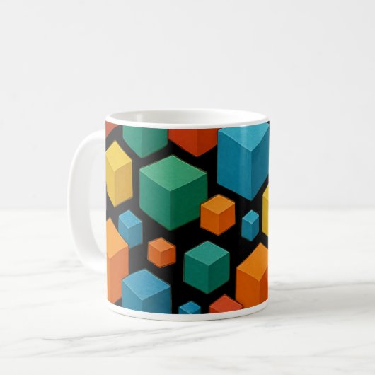 Black cube Mug Koffiemok (Voorkant links)