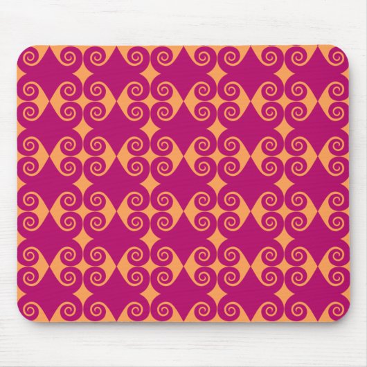 Black Curly Diamond Pattern Muismat (Voorkant)
