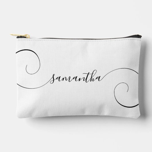 Black Curly Handtekening Naam Etui (Voorkant)