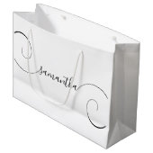 Black Curly Handtekening Naam Groot Cadeauzakje (Voorkant Gekanteld)