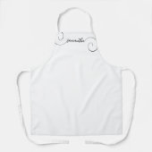 Black Curly Handtekening Naam Schort (Voorkant)