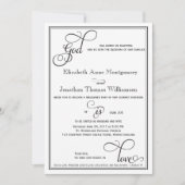 Black Curly Script God is Love Christelijk Wedding Kaart (Voorkant)
