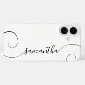Black Curly Signature Case-Mate iPhone Case (Achterkant (horizontaal))