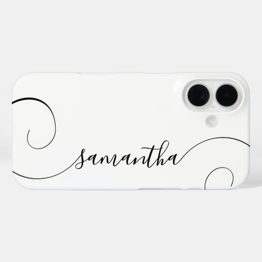 Black Curly Signature Case-Mate iPhone Case (Achterkant (horizontaal))
