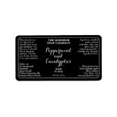 Black curly text cosmetics dropper bottle label  (Voorkant)