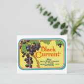 Black Currant Juice Dark Berries Label Art Briefkaart (Staand voorkant)