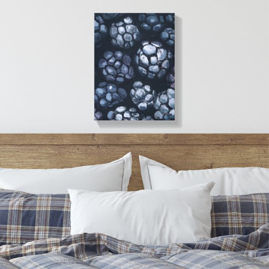 Black Currant Painting - Still-Life Illustration Canvas Afdruk (Insitu (Slaapkamer))