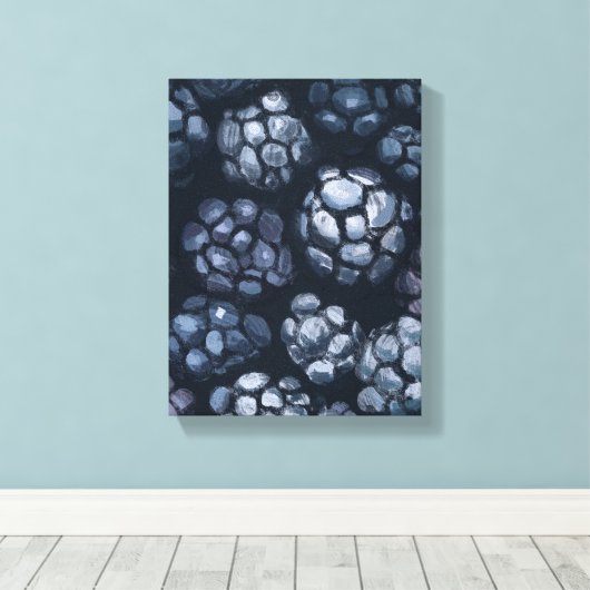 Black Currant Painting - Still-Life Illustration Canvas Afdruk (Insitu (Houten vloer))