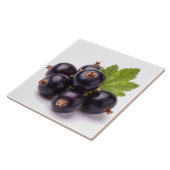 Black Currants With Water Drops & Green Leaf Tegeltje (Zijkant)