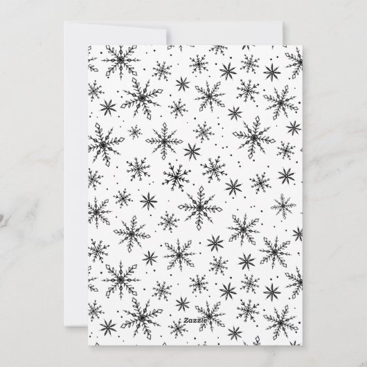 Black Curved Frame Snowflake Photo Feestdagenkaart (Achterkant)