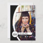 Black Curved Lijst Photo Afstuderen Kaart (Voorkant)