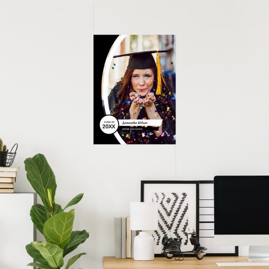 Black Curved Lijst Photo Afstuderen Poster (Thuiskantoor)