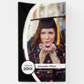 Black Curved Lijst Photo Afstuderen Spandoek (Verticaal)