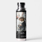 Black Custom 3 foto's Collage Beste moeder ooit Waterfles (Links)