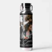 Black Custom 3 foto's Collage Beste moeder ooit Waterfles (Achterkant)