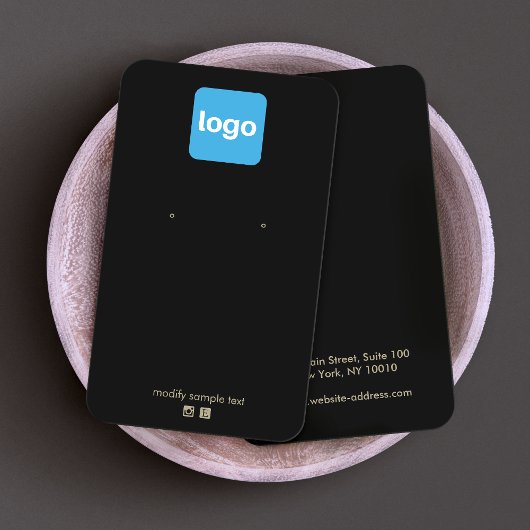 BLACK Custom Add Logo Earling Visitekaartje