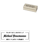 Black custom book lover-bibliotheek rubberstempel (Gestempeld)