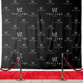 Black Custom Business Logo Backdrop Trade show Wandkleed