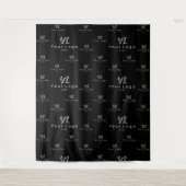 Black Custom Business Logo Backdrop Trade show Wandkleed (Voorkant)