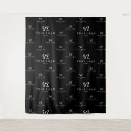 Black Custom Business Logo Backdrop Trade show Wandkleed