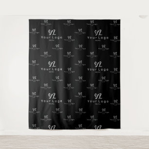 Black Custom Business Logo Backdrop Trade show Wandkleed