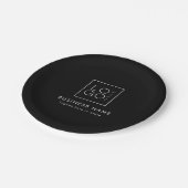 Black Custom Business Logo Company Event Party Papieren Bordje (Gekanteld)