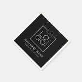Black Custom Business Logo Company Event Party Servet (Hoek)