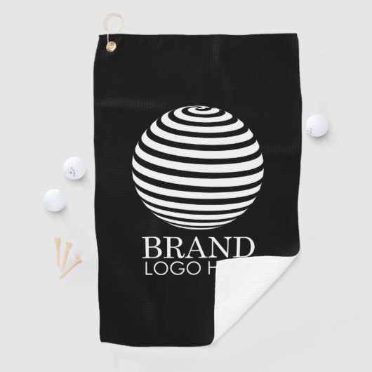 Black Custom Business Logo Company Golfhanddoek (Insitu)