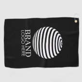 Black Custom Business Logo Company Golfhanddoek (Horizontaal)