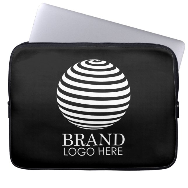 Black Custom Business Logo Company Laptop Sleeve (Voorkant)