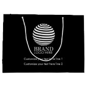 Black Custom Business Logo Company Promotion Groot Cadeauzakje (Achterkant)