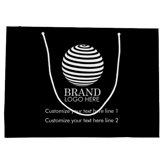Black Custom Business Logo Company Promotion Groot Cadeauzakje (Achterkant)