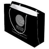 Black Custom Business Logo Company Promotion Groot Cadeauzakje (Achterkant Gekanteld)