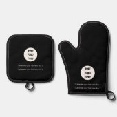 Black Custom Business Logo Company Promotion Ovenwant & Pannenlap Set (Voorkant)
