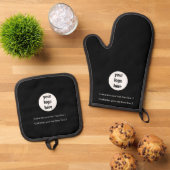 Black Custom Business Logo Company Promotion Ovenwant & Pannenlap Set (Top down)